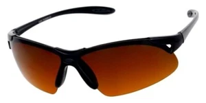 Wrap Around Blue Blocker Lens Driving Sport Sunglasses Black Frame Unisex - Picture 1 of 1