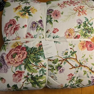POTTERY BARN ELOISE GARDEN REVERSIBLE PERCALE COMFORTER FULL/QUEEN FLORAL COTTON - Picture 1 of 6