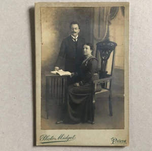 Jean Le Bris — couple bourgeois — format cabinet — Photo Midget — circa 1910. - Picture 1 of 2