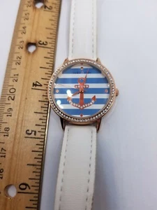 Orologio Tackle & Tides tono oro rosa ancoraggio pelle strass scintillanti zirconi - Foto 1 di 6