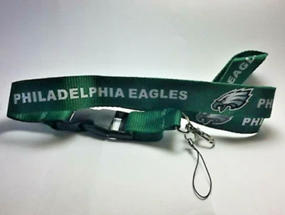 Philadelphia Eagles Lanyard ID Badge Key Chain Clip Holder Champs - Image 1 of 4