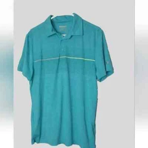 Men's Layer 8 Performance Golf Polo Shirt Quick Dry Size Small Teal Colorway - Picture 1 of 3