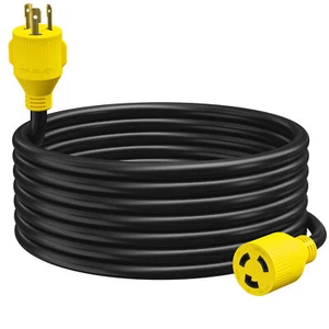 LeisureRV 30A STW 125V 25 FT 3 Prong Generator/Industrial Locking Extension Cord - Picture 1 of 12