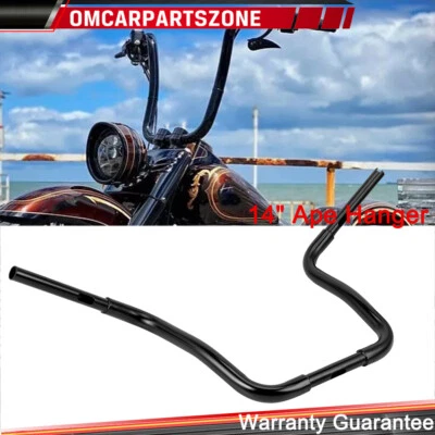 14" Rise 1.25" Ape Hanger Bar Handlebar For Harley Softail Sportster Road King - Image 1 of 4