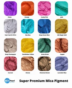 Premium Pearl Mica Pigment Metallic Shimmer Sparkle Epoxy Resin Dye Arts & Craft - Picture 1 of 75