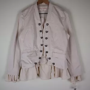 Free People Romantic Ruffles Jacket Natural Size Small 20x21.5 NWOT - Picture 1 of 18
