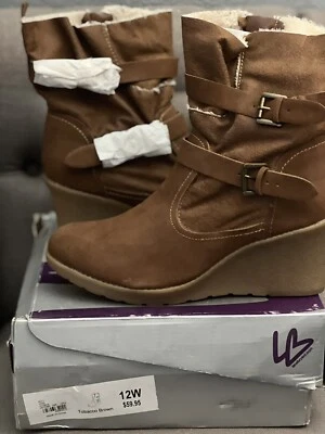 Bota de cuña marrón tabaco talla 12W Foto 1 de 4