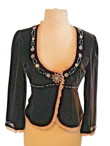 Nannette Lepore Black Velour Dressy Jacket - Picture 1 of 6