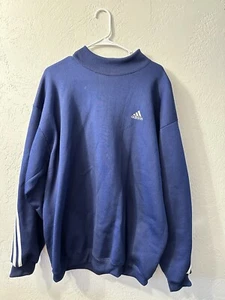 Camisa Adidas Azul Manga Larga Vintage 80% Poliéster 20% Algodón Hecha Talla XL - Imagen 1 de 3
