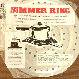 Vintage Simmer Ring Heat Diffuser Wood Handle Slow Cook Farmhouse Decor 8" - Picture 1 of 5