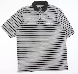 Palm Court Mens Grey Striped Modal Polo Size XL Collared Button - Palm Court Gol - Picture 1 of 12