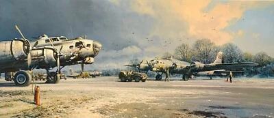 Clearing Skies by Robert Taylor signed by 100th Bomb Group Masters of the Air - Image 1 of 2