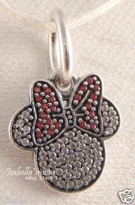 DISNEY Genuine PANDORA Red SPARKLING MINNIE ICON Pendant/Dangle 791447CZ w POUCH - Picture 1 of 3