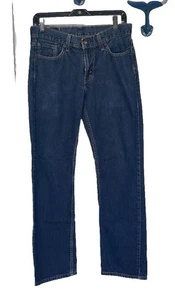 Levi's 514 Straight Fit unisex Jeans size 30x32 dark wash (mid 10-12) zip up - Picture 1 of 11