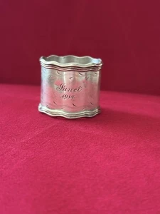 ANILLO SERVILLETERO PLATA ESTERLINA ANTIGUO 1914 MONOGRAMA JANET - Imagen 1 de 13