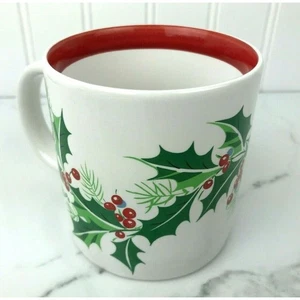 Vintage Himark Saltera Stechpalme Berrries Feiertage Becher Weihnachten weiß rot Japan - Bild 1 von 8