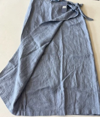 NWT Polo Ralph Lauren Women’s S Linen Tie Wrap Skirt Concept Blue Midi - Изображение 1 из 4
