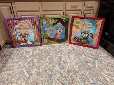 Juego de 3 arte en lienzo de pared de 24"X24" para habitación infantil Foto 1 de 4