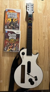 Guitar Hero 3 & Aerosmith Games WITH Guitar Controller Attachment - NINTENDO Wii - Picture 1 of 8