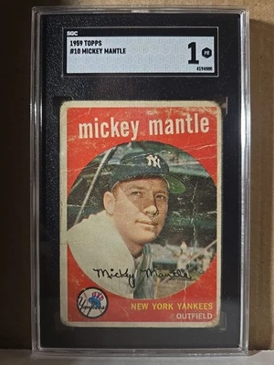 1959 Topps Mickey Mantle #10 New York Yankees SGC 1 PR 4500 Foto 1 de 2