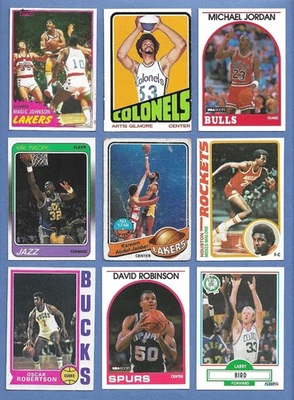 Lote de tarjetas de baloncesto años 70-80-90 (62) Magic-Jordan-Bird-Jabbar! Gilmore-DRob RC Foto 1 de 4