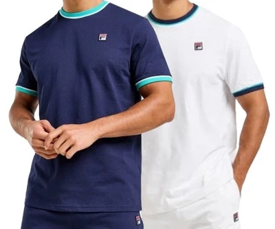 FILA Men's T-Shirt Vintage Marconi Ringer Tee Short Sleeve Crew Neck Cotton Top - Image 1 of 4