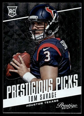 2014 Panini Prestige Prestigious Picks Tom Savage Rookie Houston Texans #PP22 - Image 1 of 2