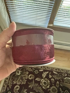 Place And Time Holiday Ribbon 2 1/2” X 6.6 Yds Wired Edge Velvet Burgundy - Picture 1 of 6