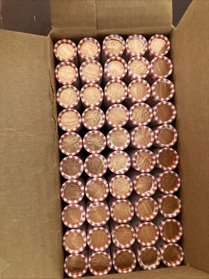 2019-D Penny Pennies BU Lincoln Shield Cent Cents $25 Box OBW 50 Rolls - Image 1 of 3
