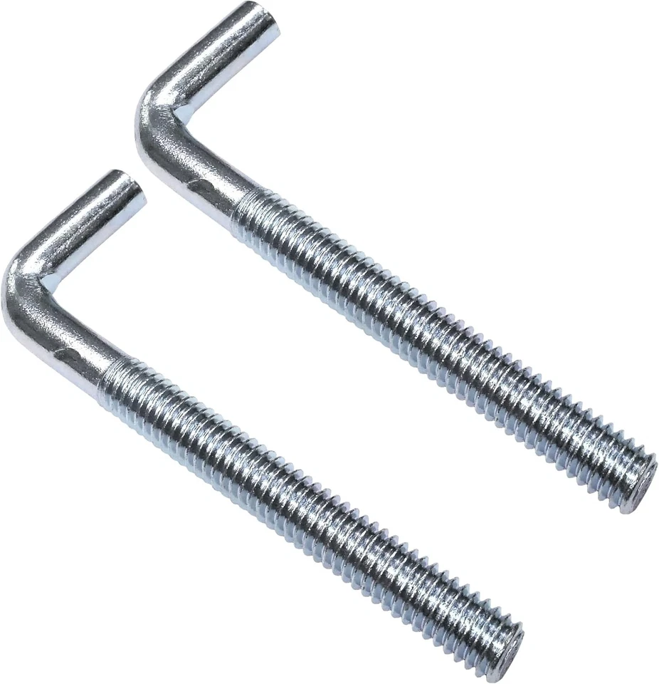 Aerzetix: Set di 2 ganci a vite angolari M6x60 mm a forma di L in metallo da appendere - Immagine 1 di 1