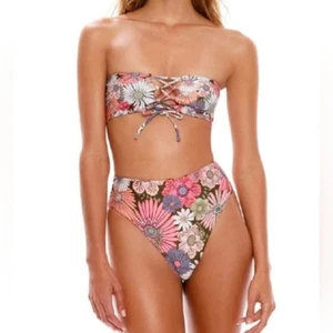 ¡NUEVO CON ETIQUETAS! Parte inferior de bikini reversible Agua Bendita Penélope - Java Drop talla M - Imagen 1 de 7