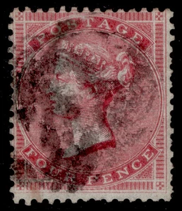 GB QV SG62b, SCARCE 4d carmine SMALL GARTER White paper, USED. Cat £750. - Picture 1 of 1