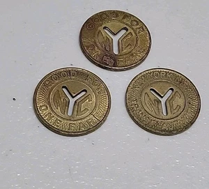 NEW YORK CITY OF TRANSIT AUTHORITY NYCN GOOD FOR ONE FARE Y TOKEN  - Picture 1 of 2