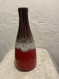 Bay-Keramik Vase Modell Lava WGP Vintage rot schwarz Höhe 26 cm - Picture 1 of 4
