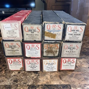 Lot of 12 Vintage QRS Player Piano Rolls (Lot 2) - Picture 1 of 14
