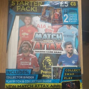 2018-19 TOPPS MATCH ATTAX PREMIER LEAGUE STARTER PACK ALBUM 12 CARDS+2 LE CARDS - Picture 1 of 2