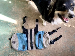 Outward Hound Schnellverschluss Hunderucksack blau Wandern Tagesausflug Leckerli Toting - Bild 1 von 4