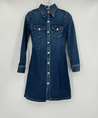 Alexa Chung x AG Jeans Pixie Denim Snap A Line Dress Sz XS - Image 1 of 4