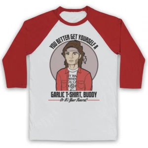 EDGAR FROG GARLIC T-SHIRT LOST BOYS VAMPIRE UNOFFICIAL 3/4 SLEEVE BASEBALL TEE - Picture 1 of 20