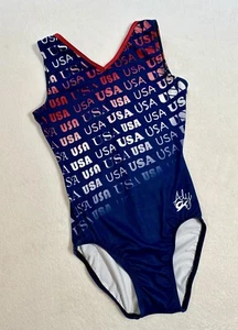 Aly Raisman GK ELITE Turnanzug TEAM USA patriotische FLAGGE Olympia Panzer AS - Bild 1 von 8