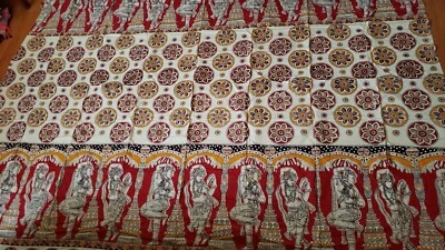 Block Print King Bedspread Cotton Bed Sheet 84x104 New-U PROVIDE SHIPPING LABEL Foto 1 de 3