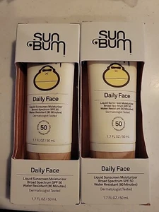 Sun Bum daily face liquid sunscreen moisturizer spf-50 1.7oz EA (2PK BUNDLE) - Picture 1 of 4