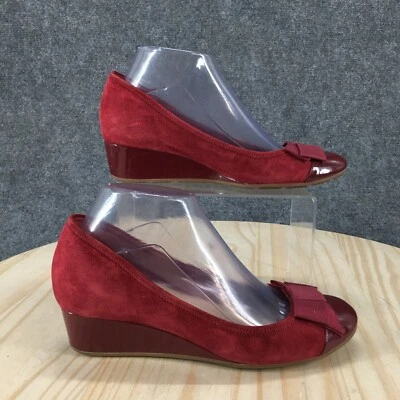 Cole Haan Sandals Womens 7B Slip On Red Wedge Heel Bow Round Toe Casual Low Top - Image 1 of 4