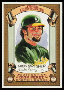 2007 ALLEN GINTER Nick Swisher #20 BASEBALL Oakland Athletics Perez Sketches