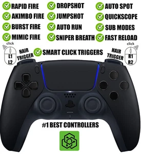Black Pro Competition Smart Click Hair Triggers Best Modded Controller for PS5 - Picture 1 of 1