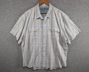 Sideout Men's Check Plaid Western Casual Pearl Snap Button Shirt XXL 2XL - Picture 1 of 10