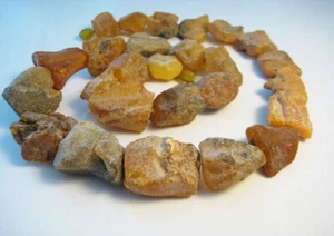 Echter massiver roher Bernstein baltischer Bernstein Halskette 30 Zoll!!! - Bild 1 von 5