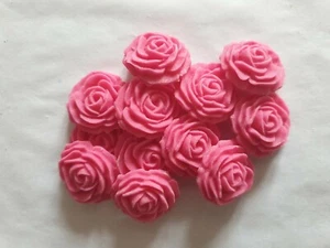15 ROSES 18mm - EDIBLE SUGAR WEDDING CAKE DECORATIONS / TOPPERS - Picture 1 of 31
