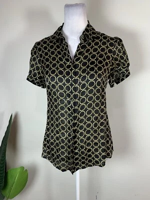 Camisa Banana Republic para mujer manga corta estampada con botones, talla XS Foto 1 de 4