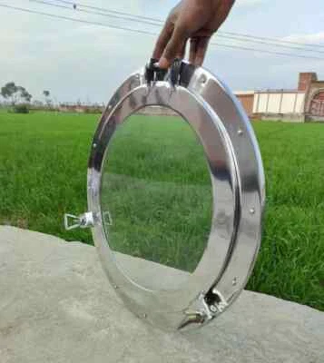 Ventana de ojo de buey de barco de canal de 17 pulgadas acabado de vidrio y níquel ventana de barco ventana de pared Foto 1 de 4